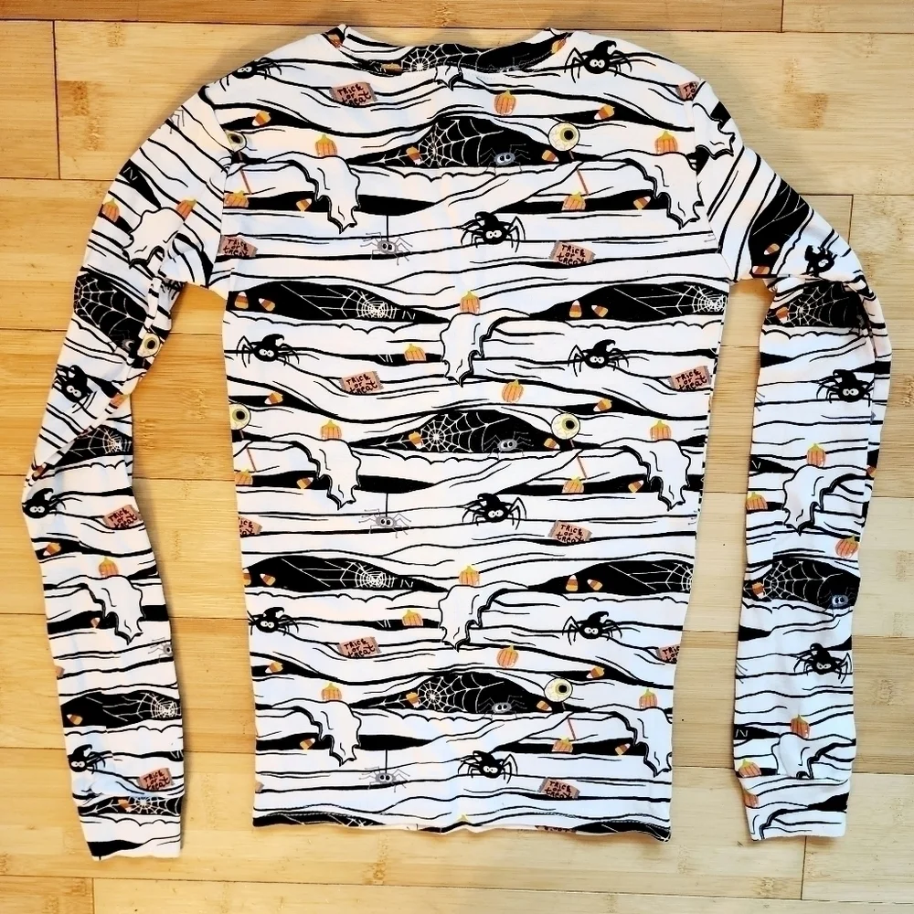 Children's Place Kid's Glow In The Dark 2 Piece Pajama Set Halloween Mummy EUC